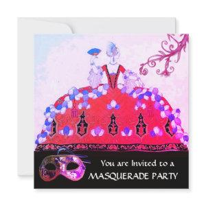 GOLD MASKS,LADY IN PINK FUCHSIAw MASQUERADE PARTY