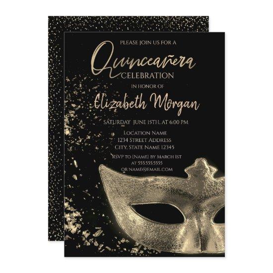 Gold Masque,Confetti  Quinceañera