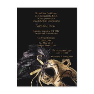 Gold Masquerade Ball Quinceanera 15th Birthday Postcard