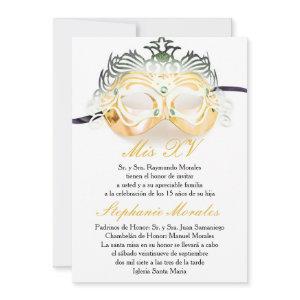 Gold Masquerade Quinceanera Birthday