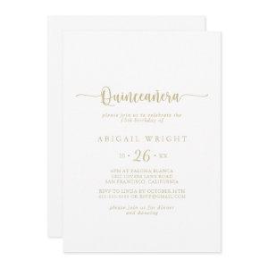 Gold Minimalist Calligraphy Quinceañera