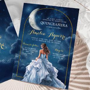 Gold Navy Blue A Night Under the Stars Quinceañera