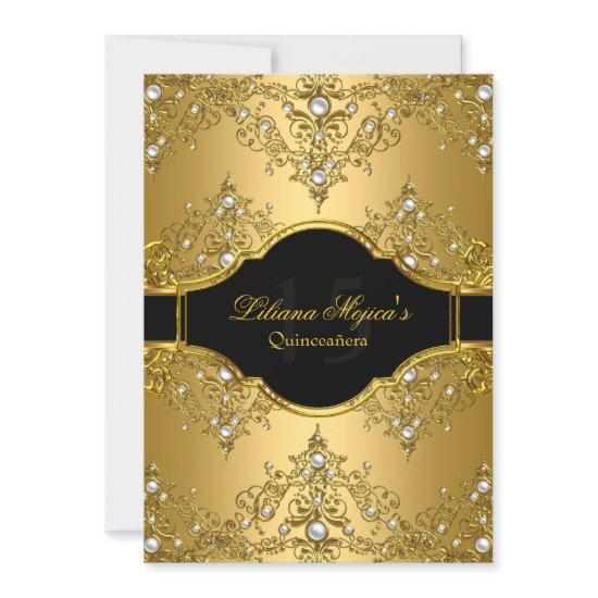 Gold Pearl Vintage Glamour Quinceanera