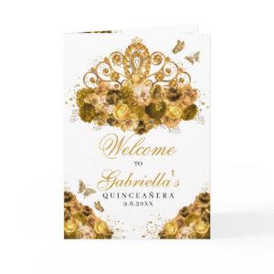 Gold Princess Tiara Quinceanera Program