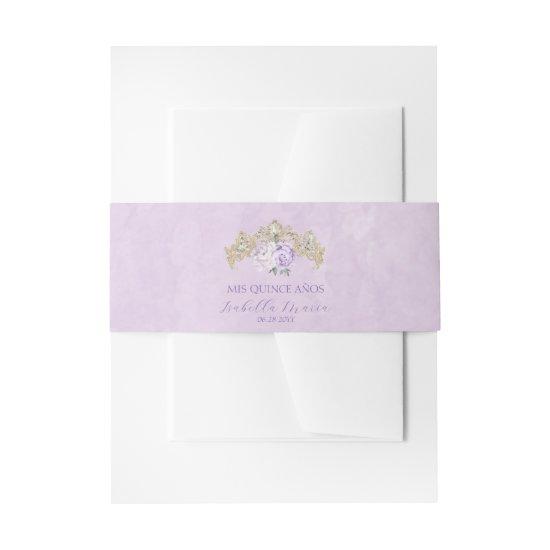 Gold Purple Floral Quinceañera  Belly Band