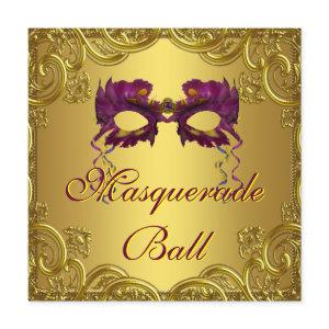 Gold Purple Mask Purple Masquerade Ball Party