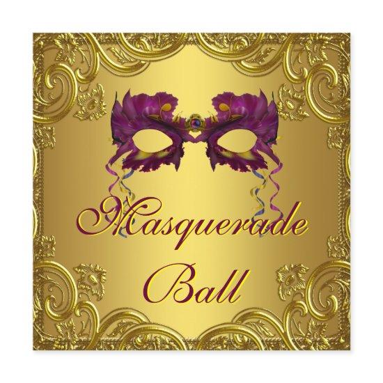 Gold Purple Mask Purple Masquerade Ball Party