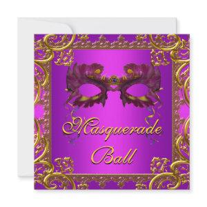 Gold Purple Mask Purple Masquerade Party