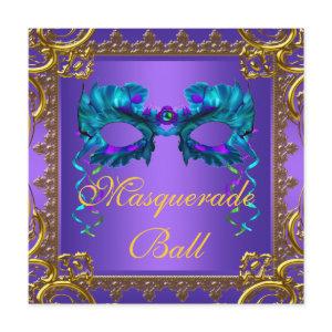 Gold Purple Teal Blue Mask Masquerade Ball
