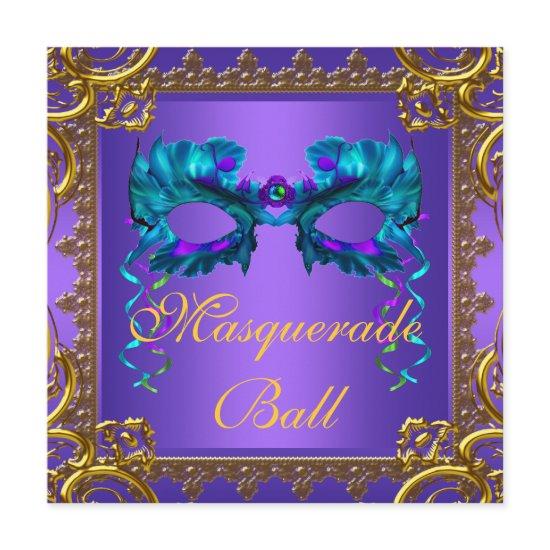 Gold Purple Teal Blue Mask Masquerade Ball