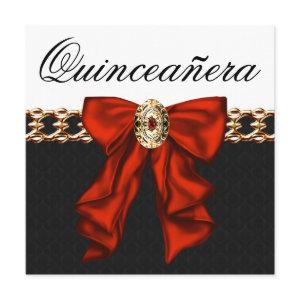 Gold Red Black White Quinceanera
