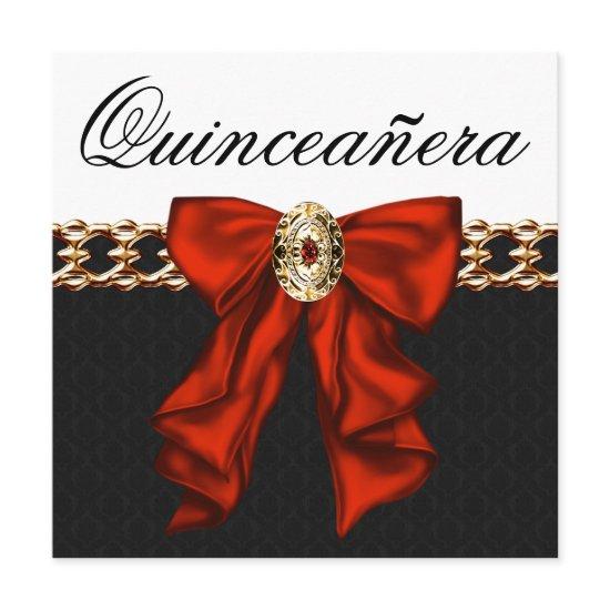 Gold Red Black White Quinceanera