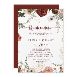 Gold Rustic Colorful Floral Quinceañera