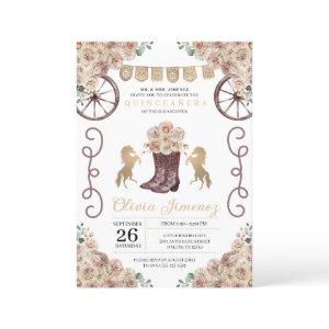 Gold Rustic Western Cowboy Boots Quinceañera