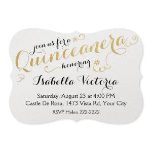 Gold Script Quinceanera