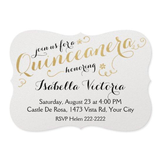 Gold Script Quinceanera