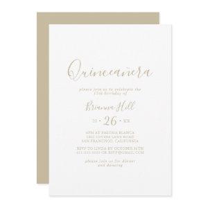 Gold Simple Minimalist Quinceañera
