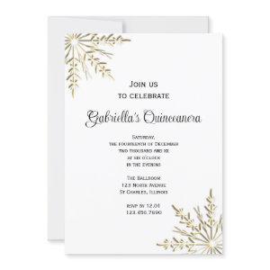 Gold Snowflake Winter Quinceanera