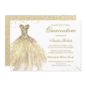 Gold Sparkle Dress Quinceanera