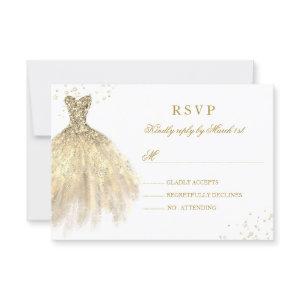 Gold Sparkle Dress Quinceanera RSVP
