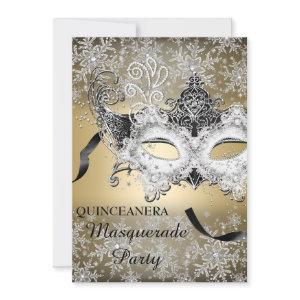 Gold Sparkle Snowflake Masquerade Quinceanera