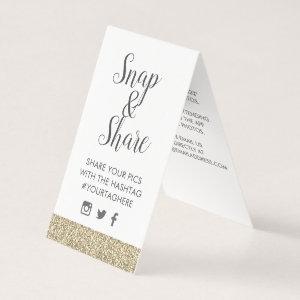 Gold Sparkly Glitter Party Hashtag Sign Card