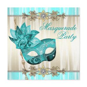 Gold Teal Blue Masquerade Party