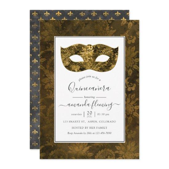 Gold Vintage Masquerade Quinceañera