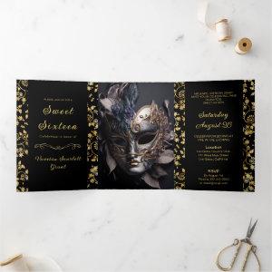 Golden Floral Masquerade Sweet 16 Party