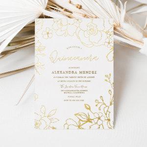 Golden Foil Roses Gold Leaf Quinceanera Party Foil