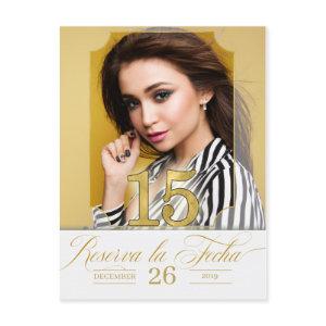 Golden Hues Save the Date Spanish Reserva la Fecha Announcement Postcard