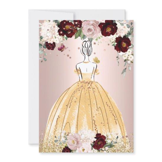 Golden Quinceanera H2 Flowers Dusty Rose Blush