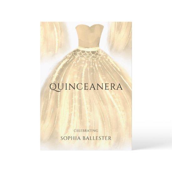 Golden Sparkle Mermaid Dress Quinceanera Party