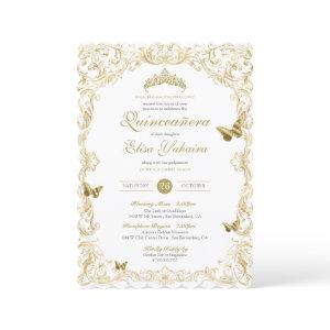 Golden White Elegant Baroque Regal Quinceanera