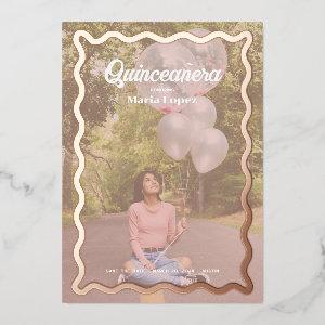 Goovy Daisy Quinceañera Save the Date Foil