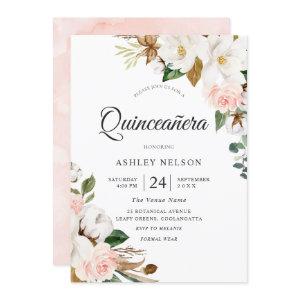 Gorgeous Blush & White Flowers Quinceanera
