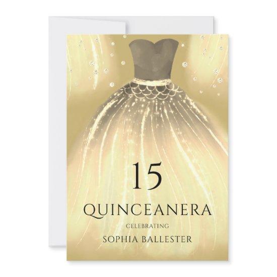 Gorgeous Gold Mermaid Dress Quinceanera Party
