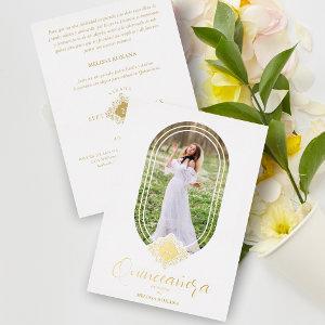 Gorgeous Oval Shape Effect Spanish Quinceañera Foil