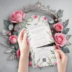 Gorgeous Romantic Pink & Green Princess Tiara All In One