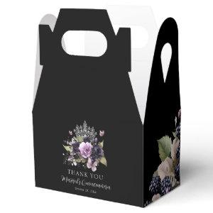 Goth Purple & Black Moody Florals Quinceañera  Favor Boxes