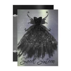 Gothic Fairy Black Gown | Vampy Goth Glam Sheen