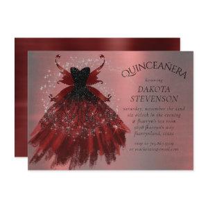 Gothic Fairy Crimson Gown | Deep Radiant Red Sheen
