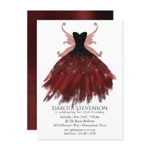 Gothic Fairy Crimson Gown | Deep Radiant Red Sheen