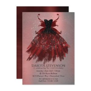Gothic Fairy Crimson Gown | Deep Radiant Red Sheen