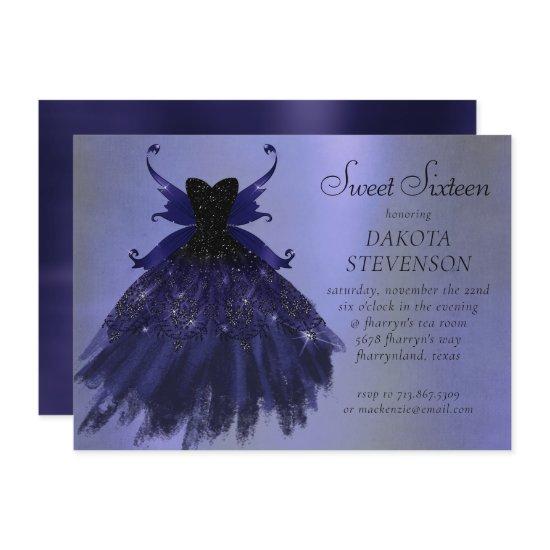 Gothic Fairy Indigo Gown | Deep Royal Purple Sheen