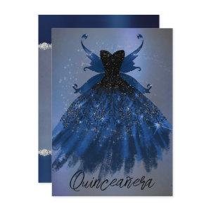 Gothic Fairy Navy Gown | Deep Cobalt Blue Sheen