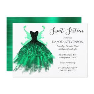 Gothic Fairy Teal Gown | Deep Midnight Green Sheen