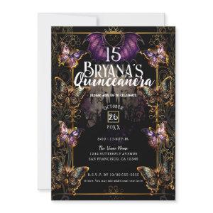 Gothic Fairytale Gold Butterfly & Bat Quinceañera