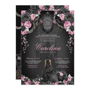 Gothic Halloween Black Rose Princess Quinceañera