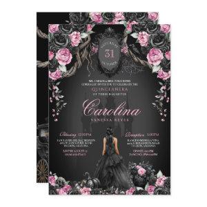 Gothic Halloween Black Rose Princess Quinceañera